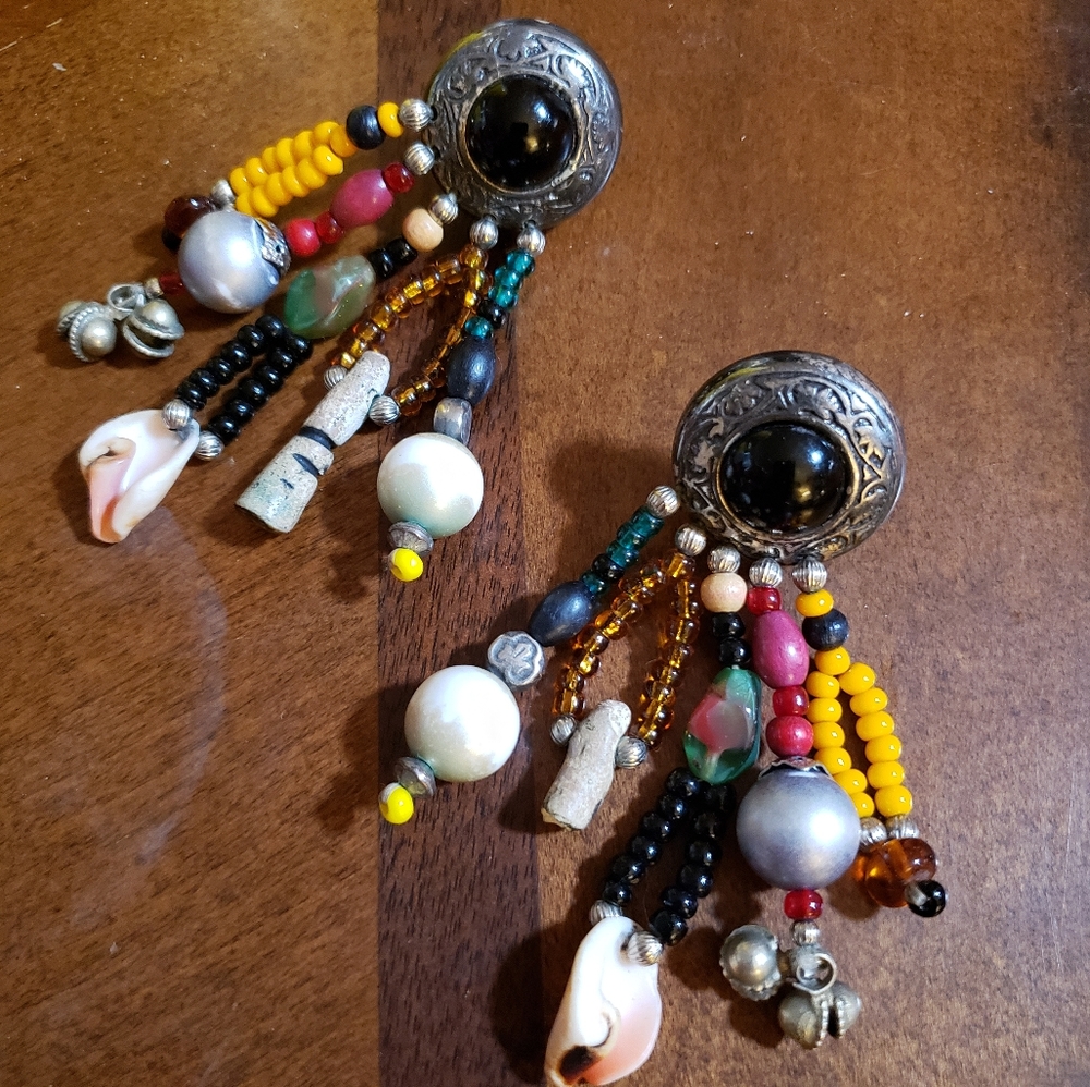 Ecclectic Vintage Beaded Earrings